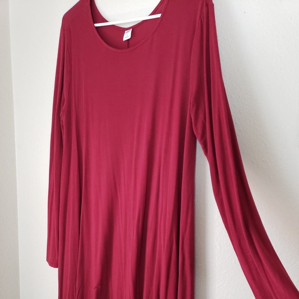 Old Navy Long Sleeve Jersey Swing Midi Dress